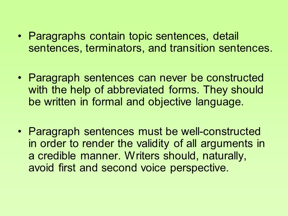 Elements in writing a paragraph 2nd